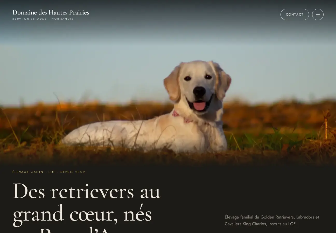 Capture d’écran de la démonstration : domaine-des-hautes-prairies.elevage-studio.fr